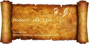Hodosi Júlia névjegykártya