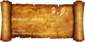 Hodosi Júlia névjegykártya