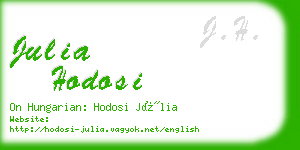 julia hodosi business card